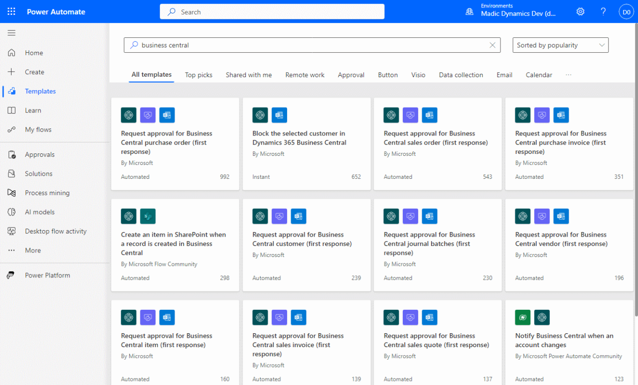 In Microsoft Dynamics 365 Business Central (Power Automate), how do I ...